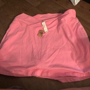 Pink high waist v cross over skirt with shorts. New !!!